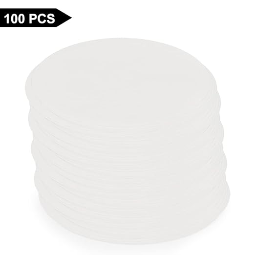 stonylab Quantitative Filter Paper, 100 Pack Slow Flow Rate Cellulose Filter Paper Circles with 10 Micron Particle Retention, 46 mm Diameter