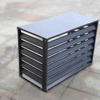 Outdoor Air Conditioner Cover Aluminum Decorative Fence Privacy Screen Protective Grilles for Heat Pumps Trash Can Enclosure Flower Stand Perfect for Concealing (Gray 100x50x70cm)
