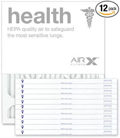 AIRx Filters 20x22x1 Air Filter MERV 13 Pleated HVAC AC Furnace Air Filter, Health 12-Pack, Made in the USA