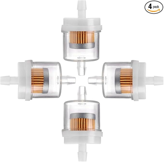 4 Pack Universal Gas Inline Fuel Filters for Motorcycle ATV Quad Go Karts Accessories 3/16 Inch