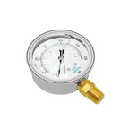 Joywayus Pressure Gauge 0-60 PSI Brass 1/4" NPT Male Thread Lower Mount, Glycerin Filled, Stainless Steel Case, Multiple Function