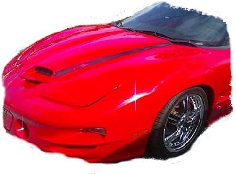 Ram Air Hood Stripes for 1994-2002 Pontiac Firebird Trans Am, Red (Gloss Black)
