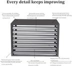 Aluminum Air Conditioner Cover Exterior Air Conditioning Unit Cover Air Conditioner Fence Screen Privacy Fence Trash Can Enclosure Outdoor Condenser Protective (Gray 100x50x70cm)