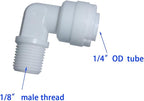 YZM Quick Connect fittings RO Water Filters (5pack, Elbow, 1/8" Male x 1/4" OD tube)