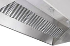 Commercial Kitchen Restaurant Duty Exhaust Hood, Wall Canopy Stainless Steel Exhaust Hood with Baffle Hood Filters, High Temperature Light Fixtures, and 16” Round Exhaust Riser (12" Long Hood)