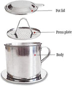 2 Sets Vietnamese Coffee Filter Stainless Steel Coffee Pot Drip Infuse Cup Brewing Teapot No Need Paper Drip Coffee Pot Machine Filter Attractive processing