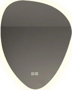 Irregular Bathroom Mirror with LED Lights, Wall Mounted Mirror with Touch Switch and Demister Pad, Drop Shape Decorative Mirror, 3 Colors Dimmable Lighting(A,29.5 * 39.4in/75 * 100cm)