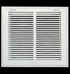 30" X 16 Steel Return Air Filter Grille for 1" Filter - Removable Face/Door - HVAC Duct Cover - Flat Stamped Face - White [Outer Dimensions: 32.5 X 17.75]