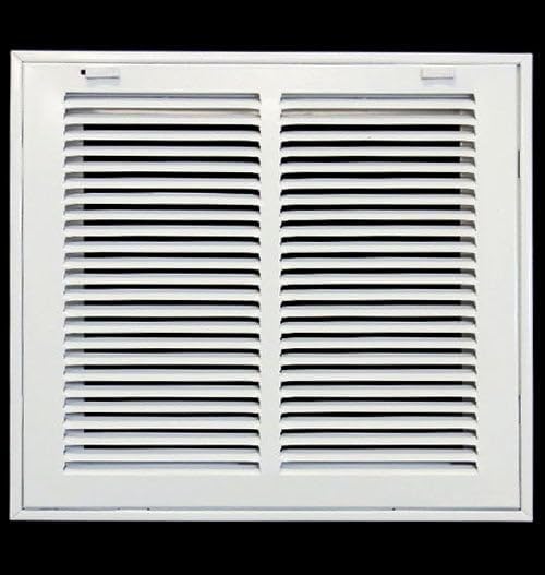 10" X 10" Steel Return Air Filter Grille for 1" Filter - Removable Face/Door - HVAC Duct Cover - Flat Stamped Face - White [Outer Dimensions: 12.5 X 11.75]