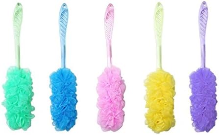 Vivona 40CM Long Crystal Handle Bath Brush Shower Scrubber Sponge Flower Soft Cleaner Comfort Back Bathing Sponge Ball Drop Shipping