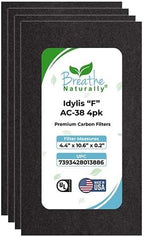 Breathe Naturally - Carbon Filters Compatible with Idylis F AC-38 Series Air Purifiers - Made for Idylis F AC-38/560885 Series - Made in USA - Odor Control for Air Purifiers(4 Pack Carbon Filter)