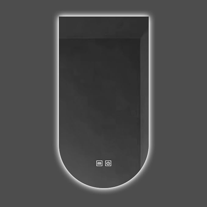 Wall Mirror Arched Bathroom Mirrors, 3-Color Lighted Bathroom Makeup Mounted Mirror, with Demister Pad, Dimming Function for Bathroom Living Room Bedroom Entryway(19.6"x31.9"/50x80cm)