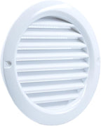 VENTS-US - 4" White Round Plastic Vent Cover with Built-in Insect Screen Mesh and Flange for Air Supply or Exhaust Air Applications - Compatible with 4 Inch Diameter Ducts (6-Pack)