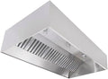 Commercial Kitchen Restaurant Duty Exhaust Hood, Wall Canopy Stainless Steel Exhaust Hood with Baffle Hood Filters, High Temperature Light Fixtures, and 16” Round Exhaust Riser (6' Long Hood)