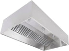 Commercial Kitchen Restaurant Duty Exhaust Hood, Wall Canopy Stainless Steel Exhaust Hood with Baffle Hood Filters, High Temperature Light Fixtures, and 16” Round Exhaust Riser (11" Long Hood)