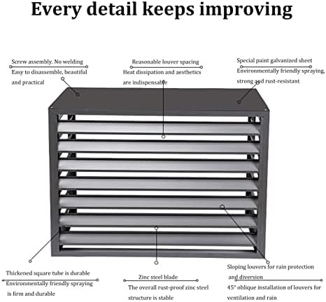 Aluminum Air Conditioner Cover, Privacy Fence Screen, Outdoor Condenser Protective Cover, Freestanding Louvered Space Divider, Trash Can Enclosure & Flower Stand, Suitable for Outdoo