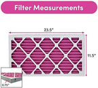 Colorfil 12x24x1 Air Filter (6-Pack) | Made in the USA | Color Changing | Remove Cat and Dog Odor | MERV 8 for Pet Hair Dander and Dust | 11.5"x23.5"x0.75" Exact Size