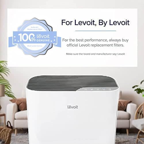 LEVOIT Vital 100 Replacement Filter, Genuine Air Purifier Filter, High-Efficiency Activated Carbon for Removal of Smoke, Odor, Allergens, Pollen,Vital 100-RF, White, 2 Pack