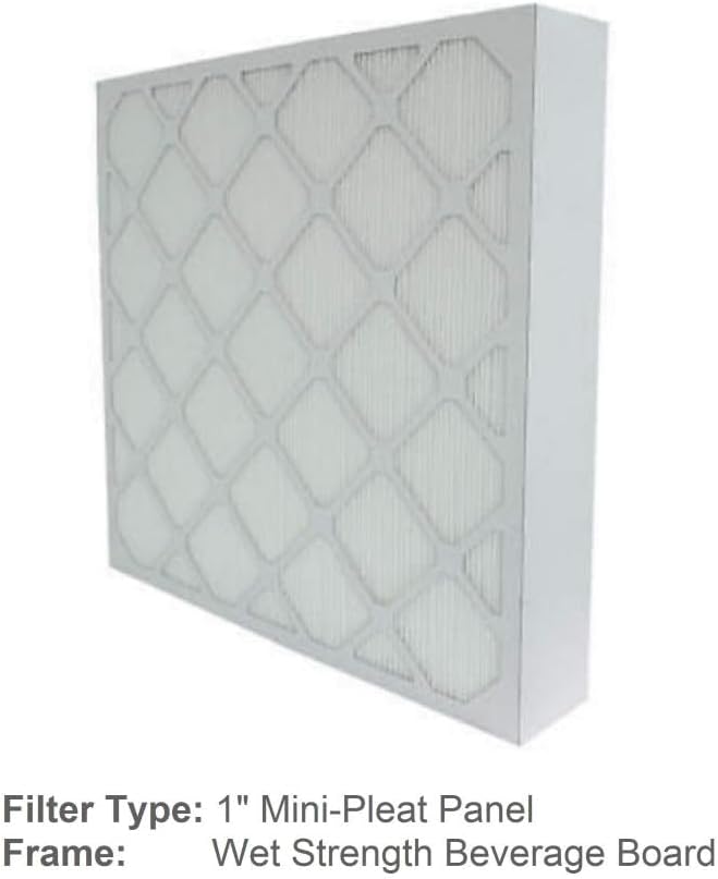 16x20x1 Mini-Pleat Synthetic Panel Air Filter – 1” Beverage Board Frame – MERV 15 ASHRAE 52.2 – High-Efficiency HVAC Filter for Commercial, Industrial, Residential – (Pack of 12)