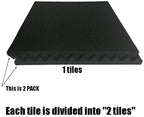 96 Pack Blue/black Absorb the echo Acoustic Foam Panel Wedge Studio Soundproofing Wall Tiles 12" X 12" X 1"