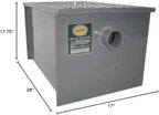 Commercial Carbon Steel Grease Trap Interceptor 40lb - PDI Approved - NSF