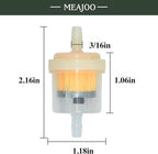 6PCS 3/16" 5mm-6mm Gas Inline Fuel Filter, with magnet, Fit for ATV Scooter Moped Go Kart Dirt Bikes Snowblower Motorcycle Lawnmower Taotao Small Tractors Snowmobiles and Other Small Engines