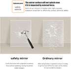 JSLJDM 500X500 mm Illuminated Backlit LED Bathroom Mirror, Wall Mounted Multifunction Bathroom Vanity Mirror with Lights and Demister Pad, Energy-Saving Illuminated Smart Mirror 60cm/23.5in Black
