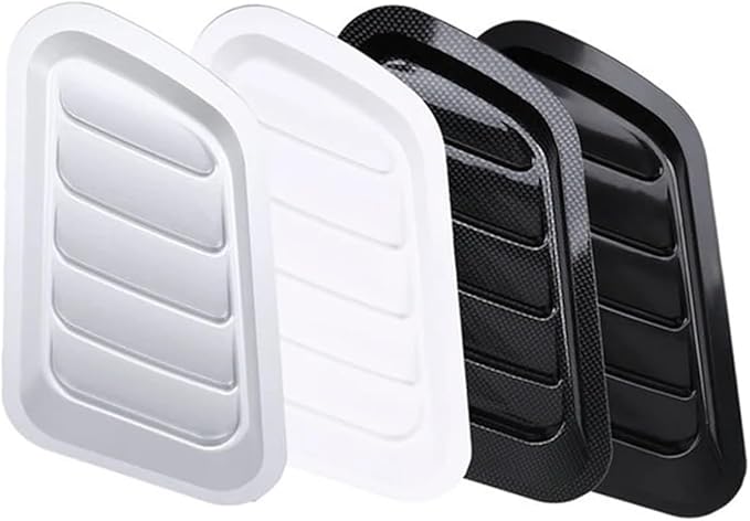 2Pcs ABS Car Air Flow Intake Hood Scoop Vent Bonnet Cover Universal DIY Decorate Car Accessories Compatible With BMW(White)