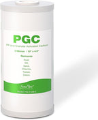 SimPure 5 Micron 10" x 4.5" Sediment and Carbon Whole House Water Filters, PGC Replacement Cartridge for GE FXHTC, GXWH40L, RFC-BB / 155141-43, WRC25HD, WDGD-5005, W10-PR, W15-PR, 1 Pack