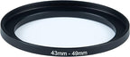 43mm to 49mm Step-Up Ring Filter Adapter for All Brands UV ND CPL Metal Ring Step-Up Rings Adapter Filter (43mm-49mm)