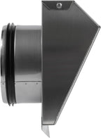 Vent Systems 6" Inch Exhaust Vent Cover with Rubber Gasket - Stainless Steel - Robust Weatherproof Outdoor Air Exhaust Box - Duct or Surface Mounting - Rain and Snow Protection