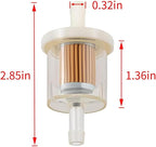 Powtol 691035 493629 Fuel Filter for Brigs Straton 40 micron 1/4 Inline Fuel filter 12hp 17.5hp 27hp 35hp Engines Replace 49019-7001 7-07061 Lawn Mower Replacement Parts (Pack of 3)
