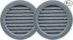 VENTS-US – 4" Round Plastic Vent Cover in Slate Gray with Built-in Insect Screen Mesh and Flange for Air Supply or Exhaust Air Applications - Compatible with 4 Inch Diameter Ducts (2-Pack)