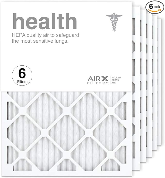 AIRX WICKED CLEAN AIR.18x24x1 Air Filter MERV 13 Pleated HVAC AC Furnace Air Filter, Health 6-Pack, Made in the USA