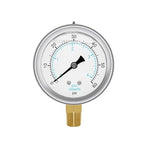 Joywayus Pressure Gauge 0-60 PSI Brass 1/4" NPT Male Thread Lower Mount, Glycerin Filled, Stainless Steel Case, Multiple Function