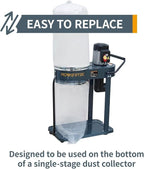 POWERTEC 70426 Dust Collector Bags and Clamp Set | 21" x 31" x 1 Micron Filter Upper Bag with 19-1/8 Inch Band Clamp and 5pc Clear Plastic Dust Collection Bags 20" x 43"