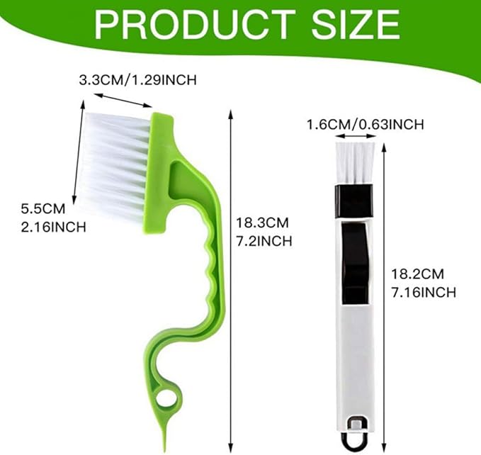 8pcs Window Cleaning Brush Set with Groove and Crevice Brushes for Wet and Dry Use, Multi-Functional Window Slot Scrubber Tools for Home and Car Cleaning