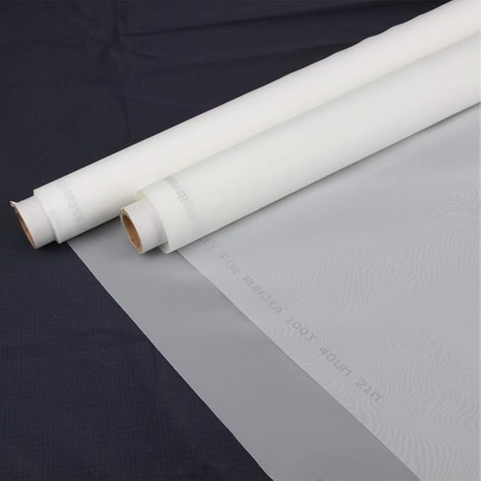 Silk Screen Printing Mesh, 100/110/120/140/160/180/200/250/300Mesh, White Yellow for Screen Printing Machine Equipment Accessories, Filter Painting, Polyester Fabric (180M/72T White)