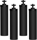 Filterlogic NSF/ANSI 372 Certified Water Filter, Replacement for Berkey® BB9-2® Black Purification Elements and Berkey® Gravity Filter System, Waterdrop King Tank Gravity-fed System, Pack of 4