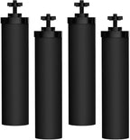 Filterlogic NSF/ANSI 372 Certified Water Filter, Replacement for Berkey® BB9-2® Black Purification Elements and Berkey® Gravity Filter System, Waterdrop King Tank Gravity-fed System, Pack of 4