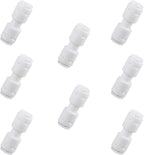 Push to Connect Fittings for Reverse Osmosis Water Filter 1/4" Equal Straight Coupling Union,NSF Certified Plastic ro Fittings (pack 8)