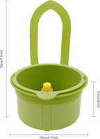 JOMCYDM Kitchen Sink Basket, Faucet Hanging Draining Basket, Kitchen Waste Catcher Hands-Free Press to Empty, Prevents Clogs & Messy Scraping (Green)
