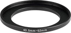 40.5-52mm Metal Step-Up Ring Adapter Compatible with Mirrorless Cameras DSLR Lens, UV CPL ND Filter Thread Converter, Black
