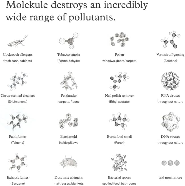 Molekule Mini/Mini+ Air Filter - Authentic Molekule Air Purifier Filter Replacement - PECO-HEPA Tri-Power Technology - Captures & Destroys Pollutants - Advanced Smoke Filtration