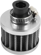 MUGE RACING 2Pcs Air Filter Cold Air Intake Filter Breather 12mm Valve Cover Breather Filter For Car and Motorcycle (Sliver)