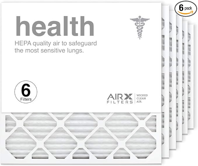 AIRX WICKED CLEAN AIR. 24x24x1 Air Filter MERV 13 Pleated HVAC AC Furnace Air Filter, Health 6-Pack, Made in the USA…