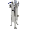 #3 Bag Filter Housing 304 Stainless Steel Filter Solid-Liquid Separation Tool 120PSI Industrial Sock Filter 1" Fnpt in/Out Bag Water Filter Purification Equipment 0.6 SQ FT Filtering Area