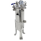 #3 Bag Filter Housing 304 Stainless Steel Filter Solid-Liquid Separation Tool 120PSI Industrial Sock Filter 1" Fnpt in/Out Bag Water Filter Purification Equipment 0.6 SQ FT Filtering Area