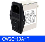 IEC Power Filter, Inlet Power Socket, IEC Socket Power Filter with Built-in Fuse and Rocker Switch, Noise Suppression, Compatible with CW2C-3A-T/CW2B-6A-T/CW2B-10A-T (CW2C-3A-T)