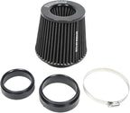 KYOSTAR Universal 3/3.5/4" (75/89/100mm) High-Flow Air Filter, Reusable Cone Cold Air Intake, High Performance, Clamp-On Car High Flow Air Kit, Flange Diameter: 3/3.5/4 Inch, Height: 6.2 Inch, Black